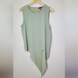 Vince Camuto Mint Green Asymmetrical High-Low Sleeveless Blouse Top Size Small